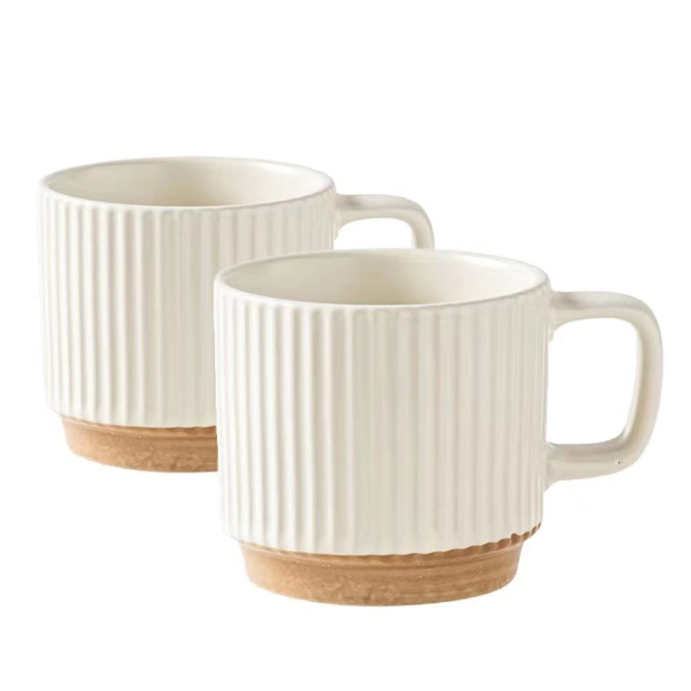 Ceramic Mug 2Pcs, Ceramic Coffee Cups,milk cup, Ceramic mugs for home and office,Microwave safe milk coffee cup
