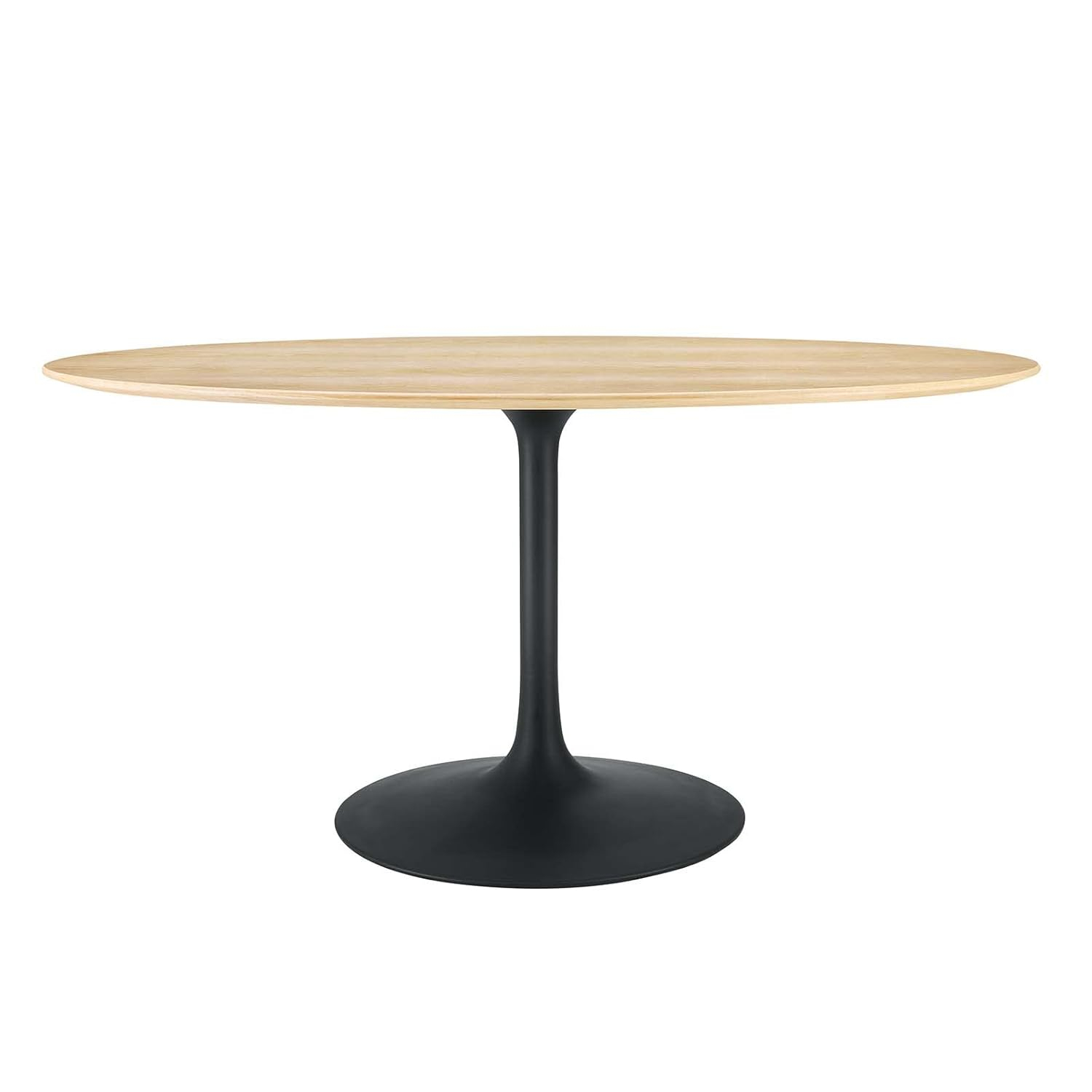 Modway Lippa 60" Oval Wood Grain Dining Table in Black Natural