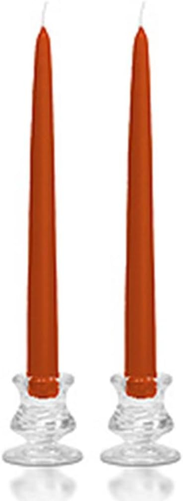1 Pair Taper Candles Unscented 6 Inch Terracotta Tapers .88 in. diameter x 6 in. tall