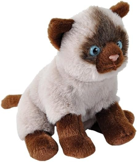 Wild Republic Pocketkins Eco Siamese Stuffed Animal, 5 Inches