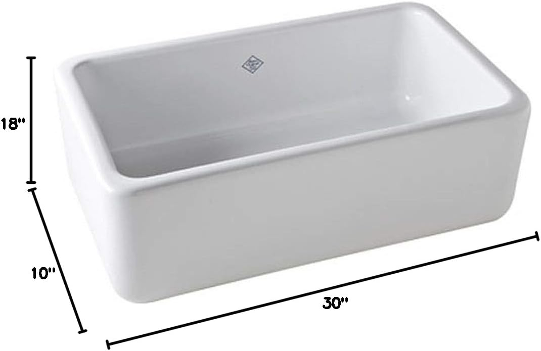 White Fireclay 30-Inch Single Bowl Farmhouse Sink