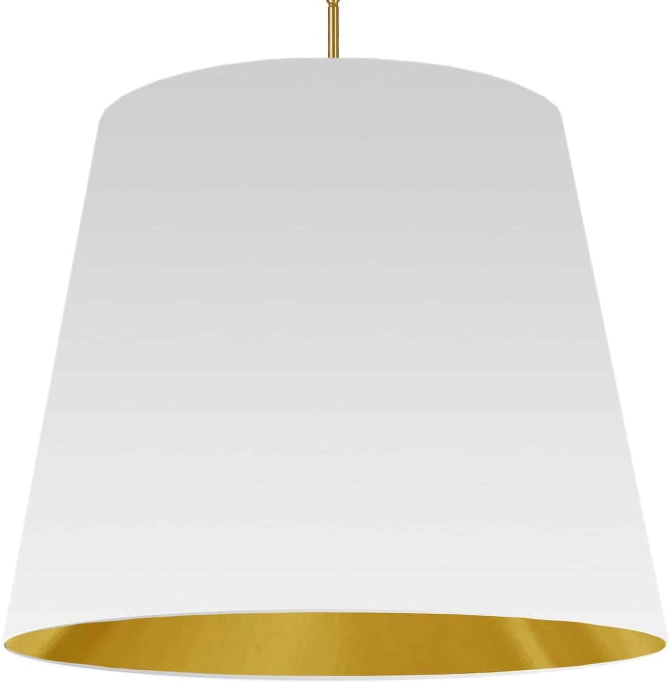 Gold and White Oversized Drum Pendant Light