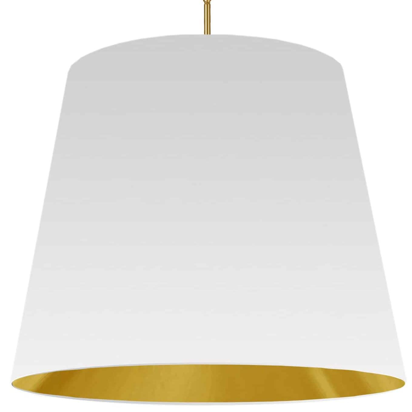 Gold and White Oversized Drum Pendant Light