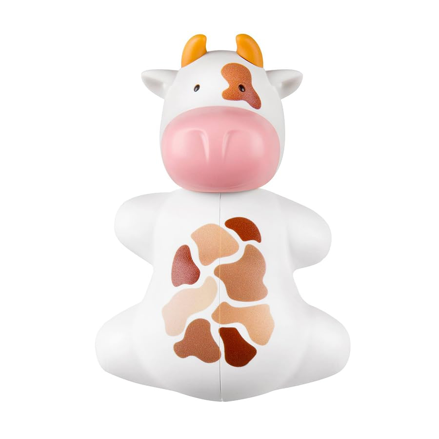 Flipper Fun Animal Cow Toothbrush Cover – Kids Toothbrush Holder with Cover – Toothbrush Holders for Bathrooms - Suction Cup Toothbrush Holder