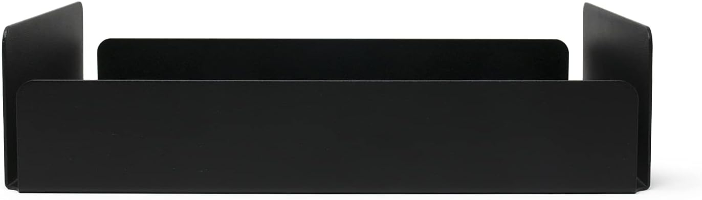 Modern Metal Tray Organizer for Bathroom Vanity Countertop Storage, Black