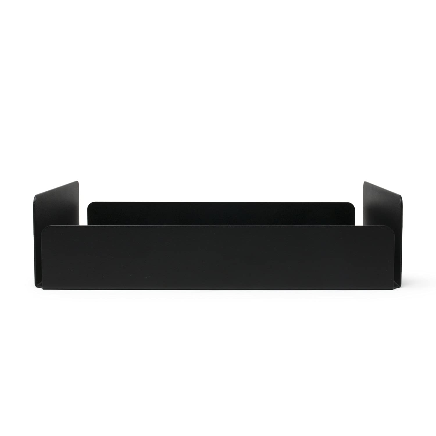 Modern Metal Tray Organizer for Bathroom Vanity Countertop Storage, Black