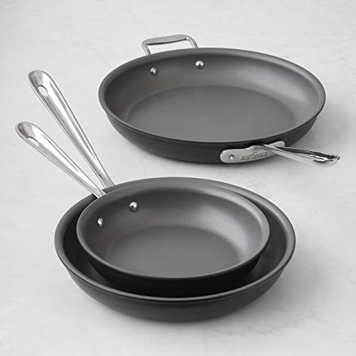Nonstick Aluminum 3-Piece Fry Pan Set with Glass Lids
