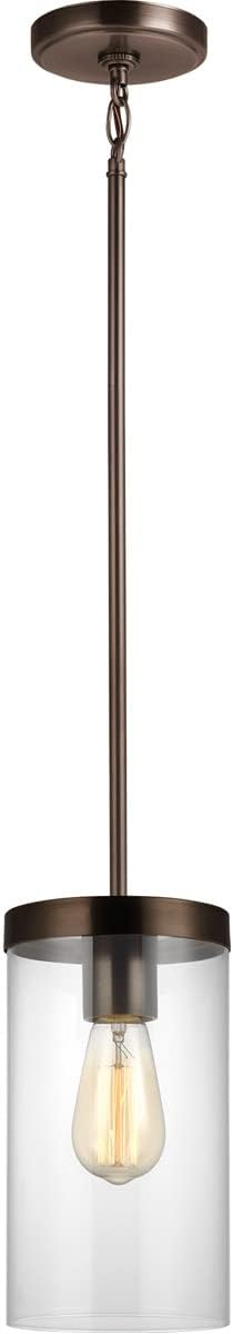 Sea Gull Lighting 6590301-778 Zire Pendant, 1-Light 60 Watts, Brushed Oil Rubbed Bronze