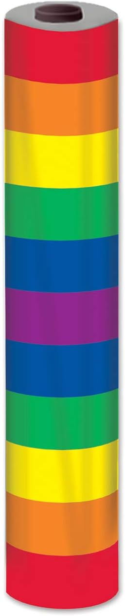 Rainbow Plastic Party Table Roll, 40 in x 100 ft