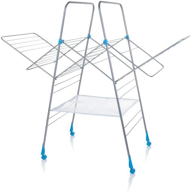 Minky Homecare Multi Dryer - Clothes Drying Rack with 82 Feet of Rack Space – Folding Indoor Laundry Air Dryer (Silver)