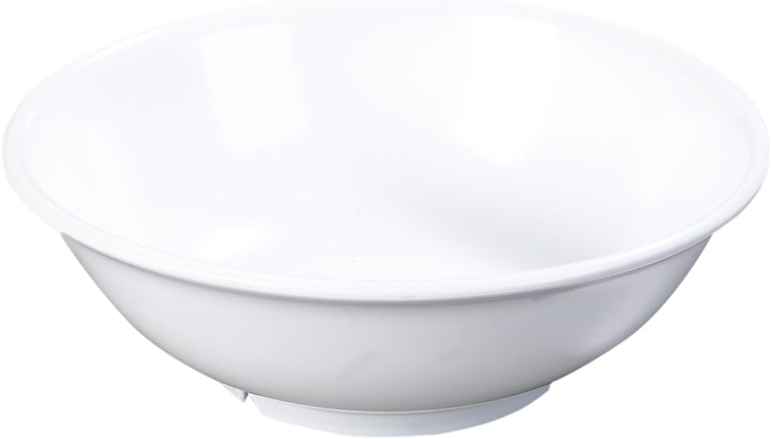 White Round Melamine Footed Serving Bowl, 36 Ounces