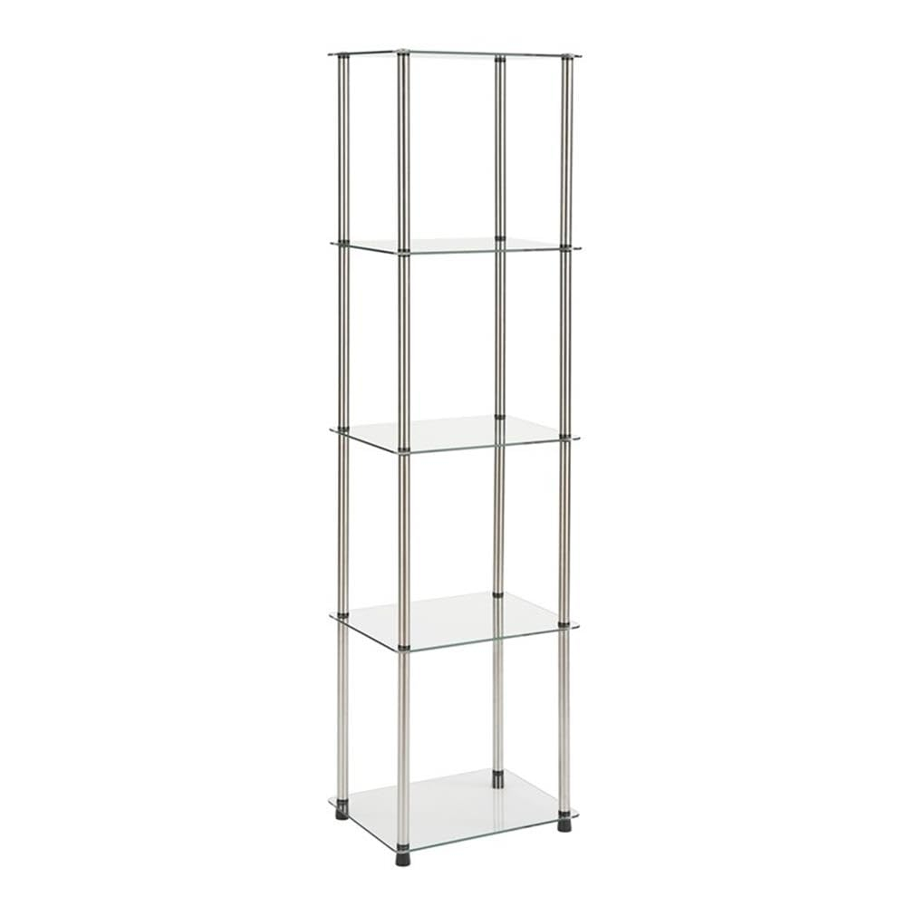 Convenience Concepts Designs2Go Classic Glass 5 Tier Tower Display Shelves, Glass