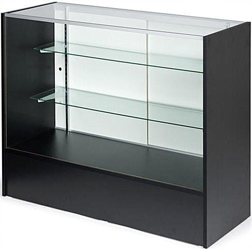 Black Tempered Glass and Engineered Wood Display Case