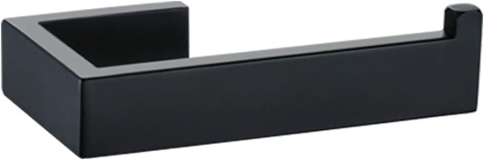 TNOMS Paper Roll Holder Matte Black Wall Mounted Stainless Steel Bathroom Rust Proof Toilet Tissue Holder,Q8002BK