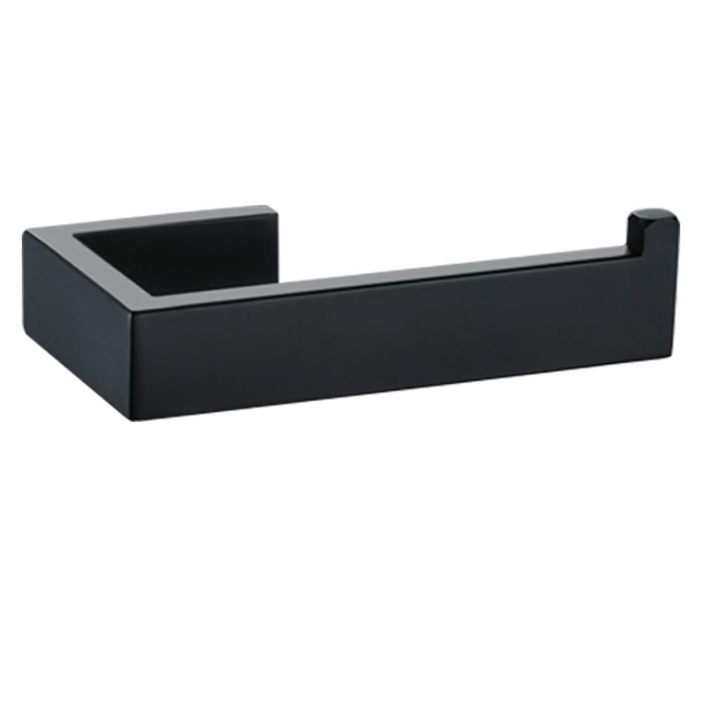 TNOMS Paper Roll Holder Matte Black Wall Mounted Stainless Steel Bathroom Rust Proof Toilet Tissue Holder,Q8002BK