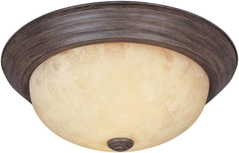 Designers Fountain 11 inch 2-Light Warm Mahogany Flush Mount Ceiling Light, 1257S-WM-AM