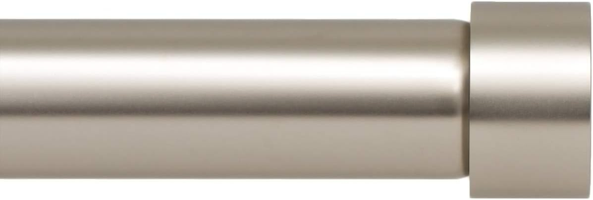 Ivilon Drapery Window Curtain Rod - End Cap Style Design 1 Inch Pole. 48 to 86 Inch Color Brushed Nickel