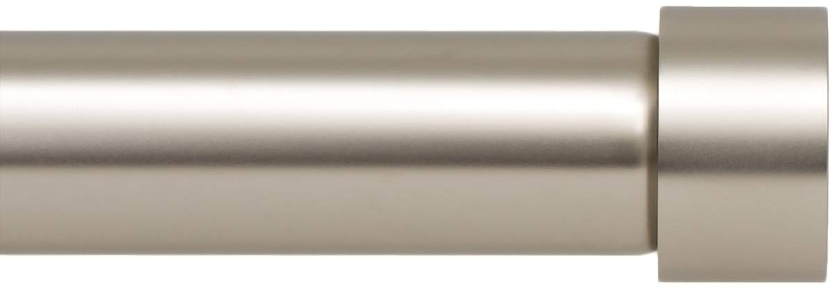 Ivilon Drapery Window Curtain Rod - End Cap Style Design 1 Inch Pole. 48 to 86 Inch Color Brushed Nickel