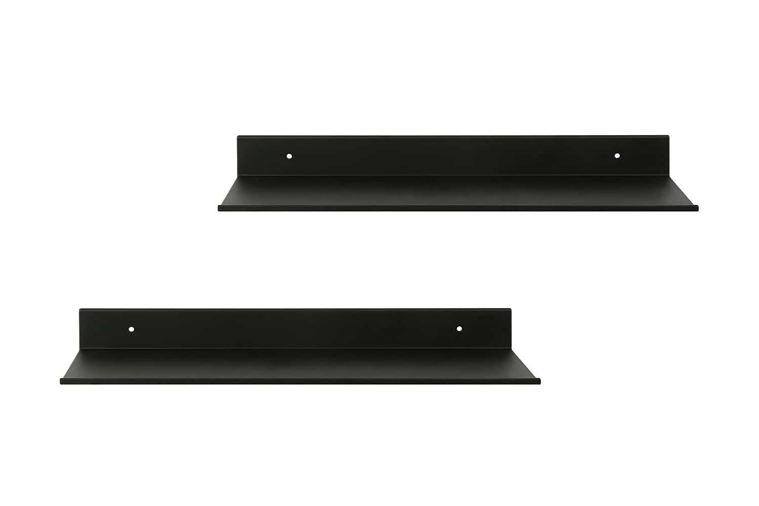 Z metnal Small Floating Shelves, Mini Metal Shelf for Collection Action Figures, Decor Display Wall Shelf, Aluminum, Wall Mounted, Matt Black, 6 inch, 2 Pack