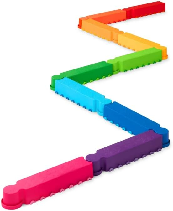 Battat Rainbow Ridge Balance Beams Active Playset with 10 Plastic Pcs, Toddler and Preschool Toys