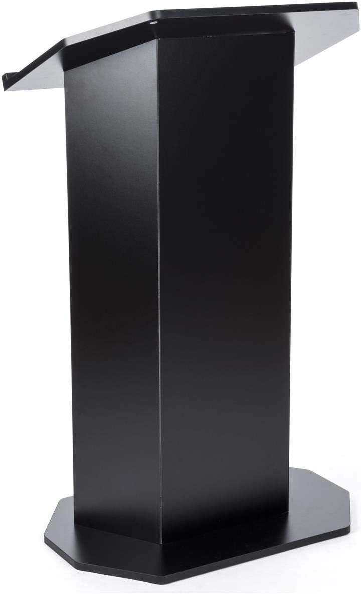 Displays2go Floor Podium with Reading Surface – Black (OLILCTOPBBK)