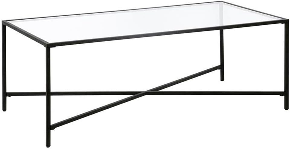 Henn&Hart Black Bronze Coffee Table with Glass Top