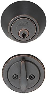 Better Home Products Single Cylinder Standard Deadbolt for Front Door and Garage Door Featuring Key Lock Security - Dark Bronze