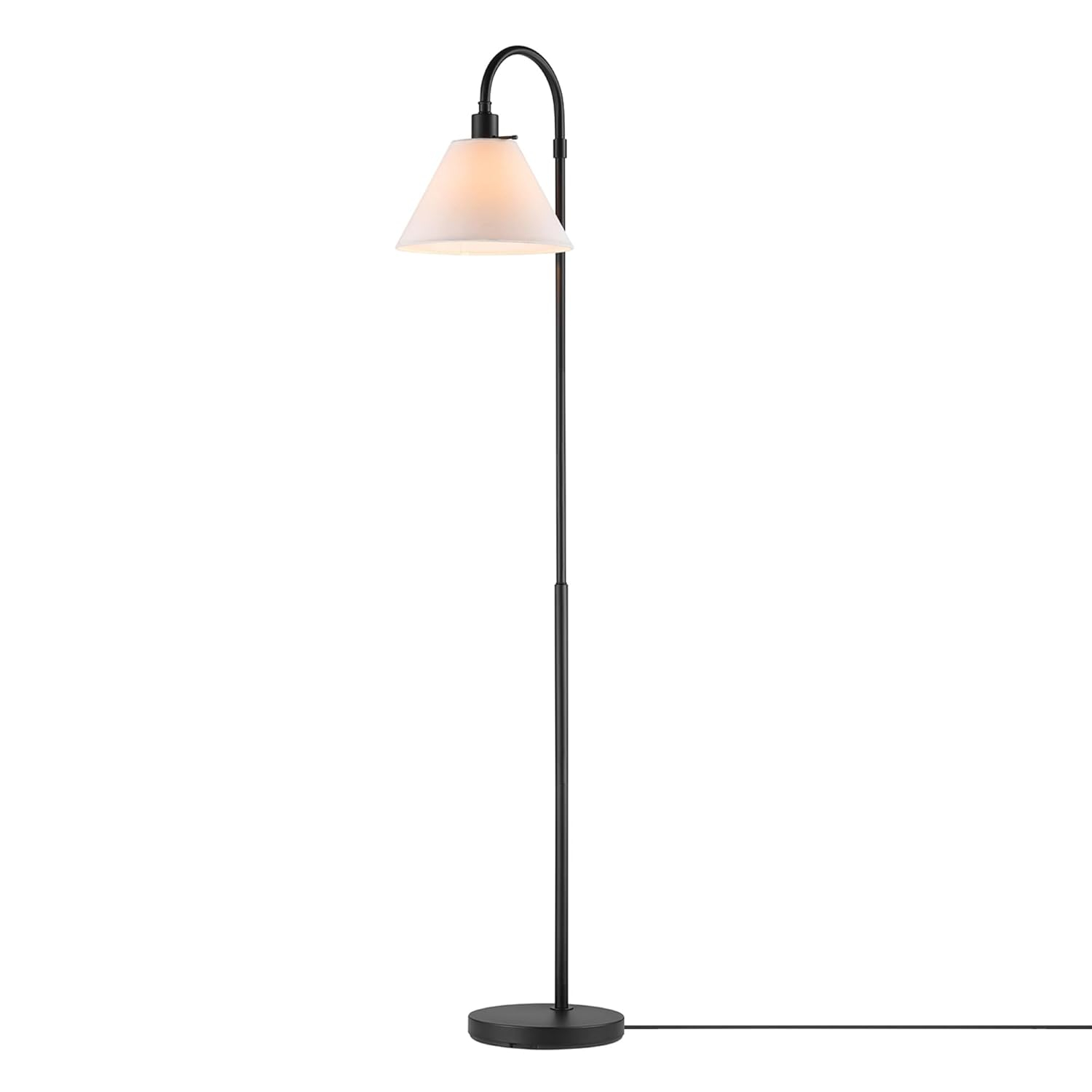 Globe Electric Barden 58" Black Floor Lamp with Dark Gray Velvet Shade Made of Metal Material