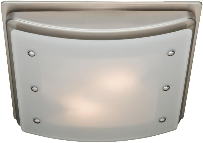Ellipse Decorative Bathroom Ventilation Fan with Light and Night-Light in Brushed Nickel