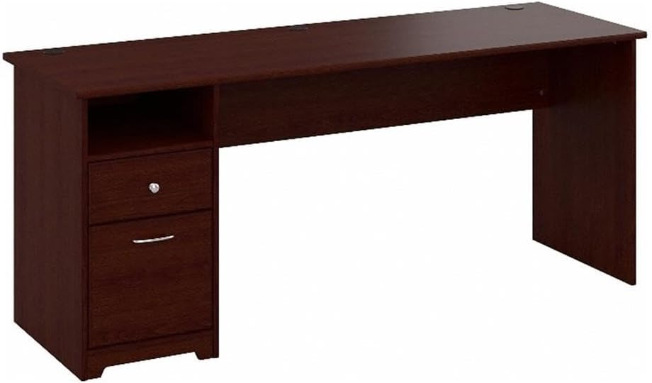 Bush Furniture Cabot 72" Computer Desk with Storage, Harvest Cherry