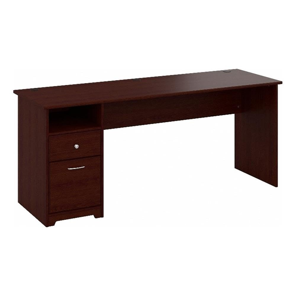 Bush Furniture Cabot 72" Computer Desk with Storage, Harvest Cherry