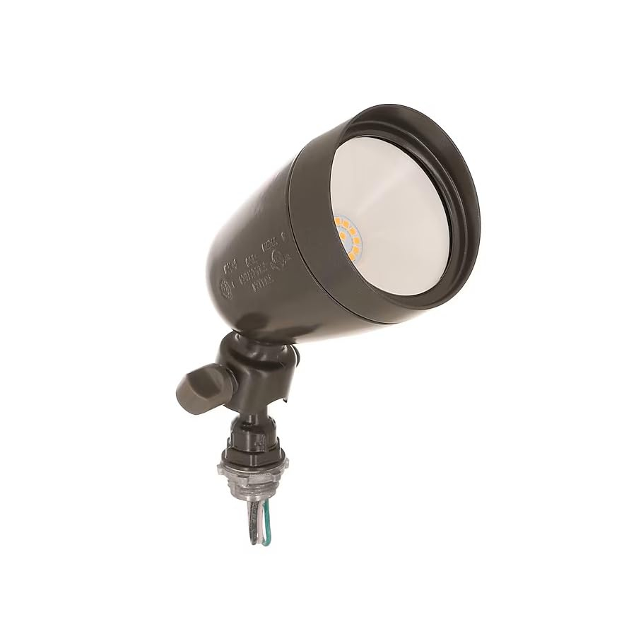 Hubbell 120 -Watt EQ LED Bronze 1 -Head Switch-Controlled Flood Light with Adjustable 1000