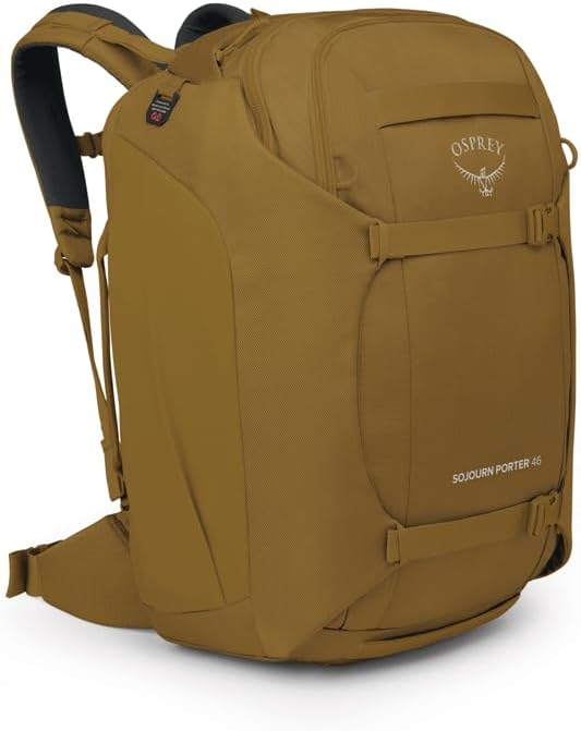 Brindle Brown Nylon 46L Travel Backpack with AirScape Panel