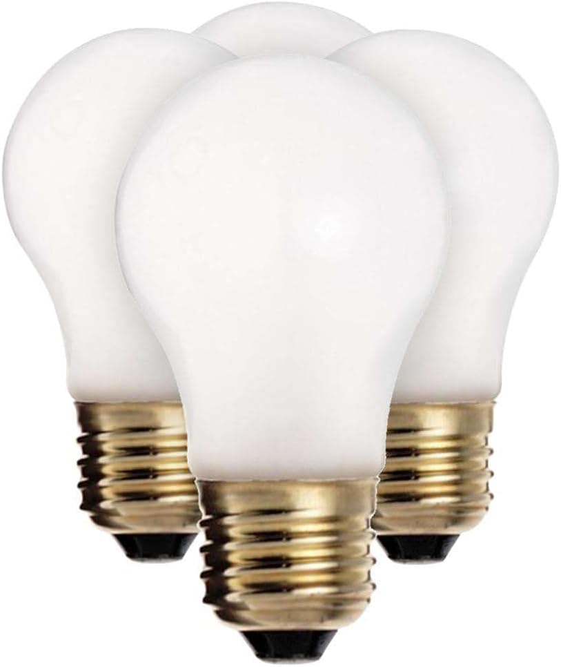 Satco S8525 40 watt A15 Incandescent; Frosted; 2500 Average rated hours; 280 lumens; Medium base; 130 volts; 4 BULBS