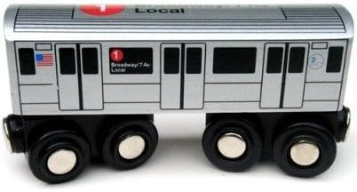MUNI PALS Munipals New York City Subway Wooden Railway (A Division/IRT) 7 Train/Flushing Express–Child Safe and Tested Wood Toy Train