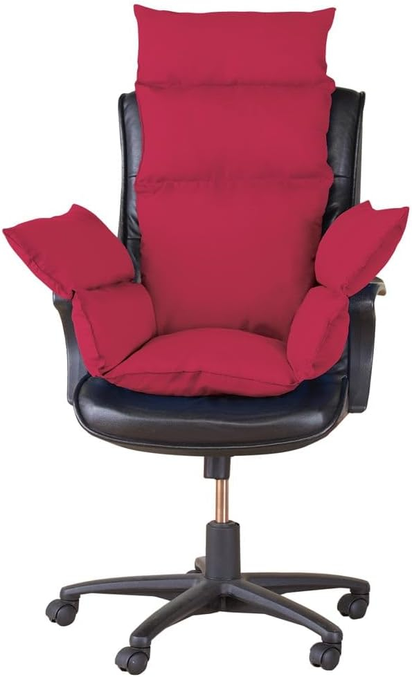 Collections Etc Extra Support Cozy Chair Cushion, Burgundy