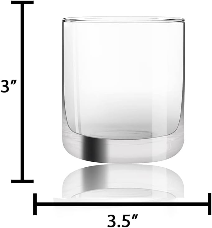JoyJolt Nova Crystal Drinking Glasses - Short Tumbler Drinking Glass Set - Set of 4