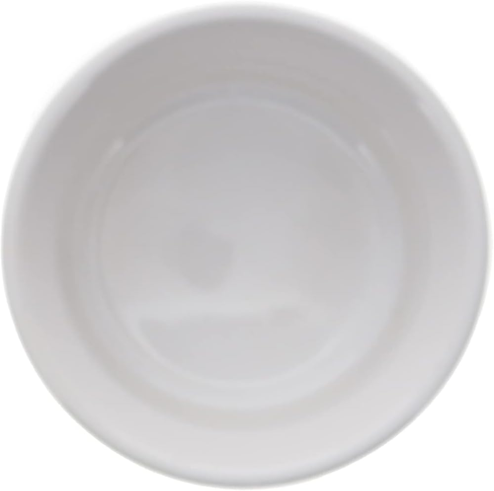 Set of Four White Ceramic Round Ramekins, 4 Fluid Ounces