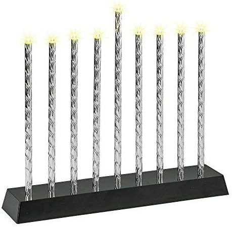 Rite Lite Diamond Cut LED Electric Menorah Hanukkah Menorah with Sequential Lighting, Chasing & Blinking Lights Elegant & Modern Chanukah Gifts Decor Jewish Holiday Party Favors Decorations
