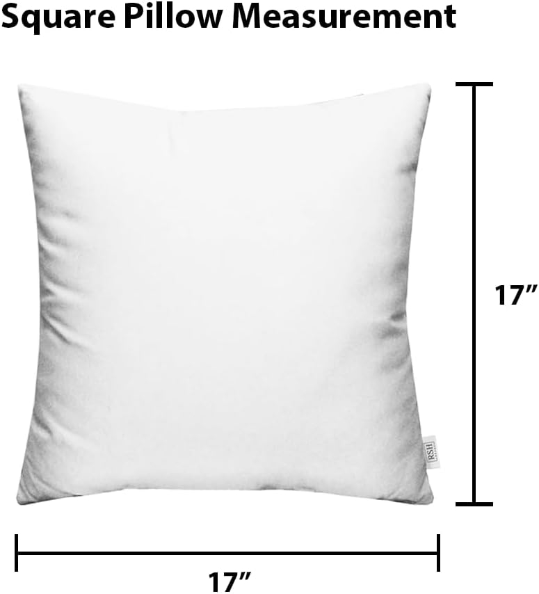RSH DECOR: Square Throw Pillows Set of 2 | 17” x 17” | All-Weather Spun Fabric | Water and Fade-Resistant | Outdoor Accent Pillows for Patio Furniture | Gregoire Fresco