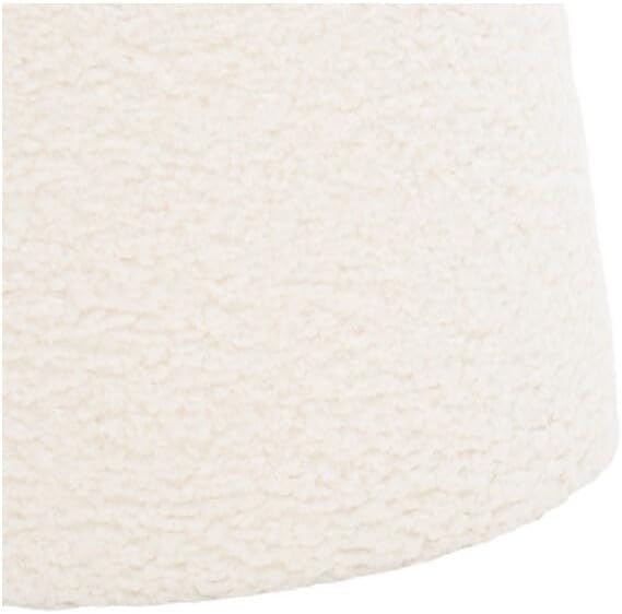 SAFAVIEH Couture Ellerose Glam Faux Lamb Wool Ottoman, Ivory