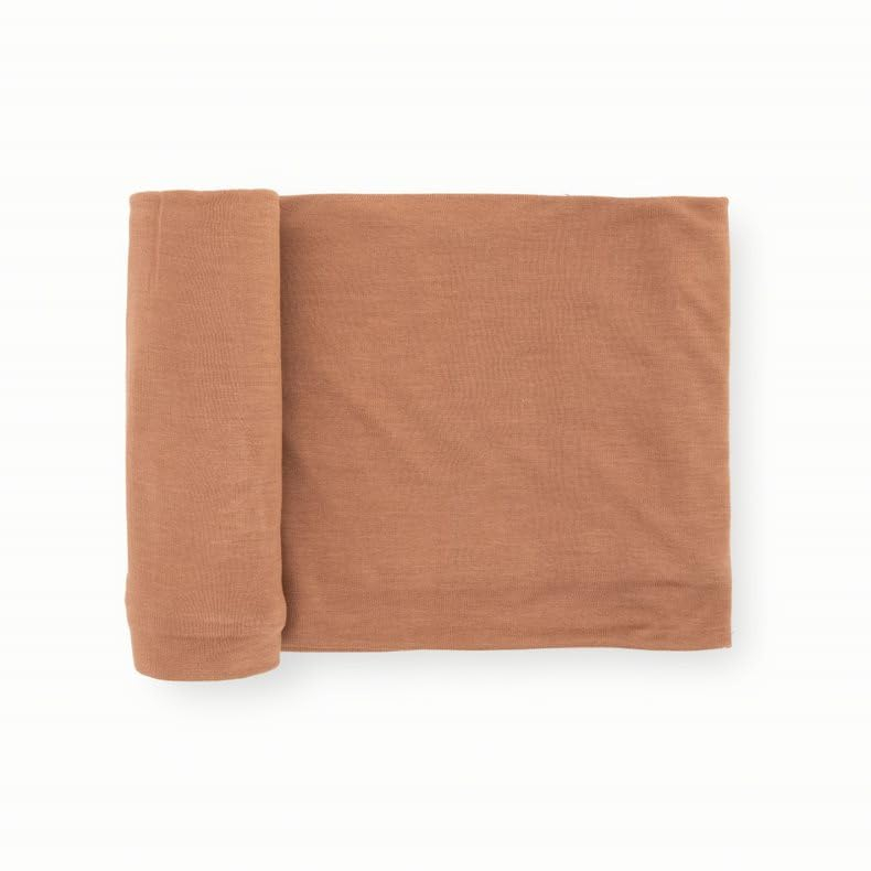 Terracotta Stretch Knit Baby Swaddle Blanket