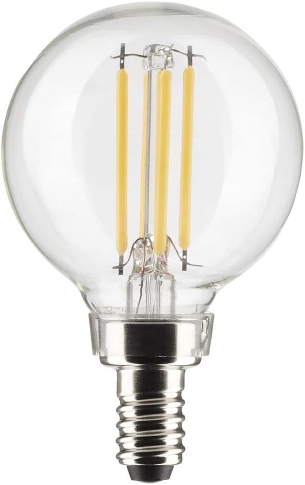 Clear Warm White LED Globe Bulb with Candelabra Base