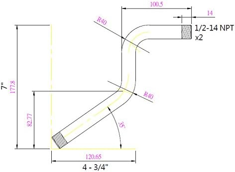 PlumbUSA Pipe and Plumbing Tubing Z-Style Shower Arms with Flanges,7 Inch