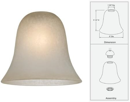 Caramelized Glass Bell Shade with 1-5/8-Inch Fitter Opening