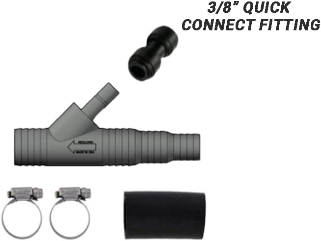 Neo-Pure Universal Garbage Disposal Drain Line Adapter (DLA) With 3/8 - inch Quick Connect Fitting and up to 7/8 - inch fitting for a Dishwasher