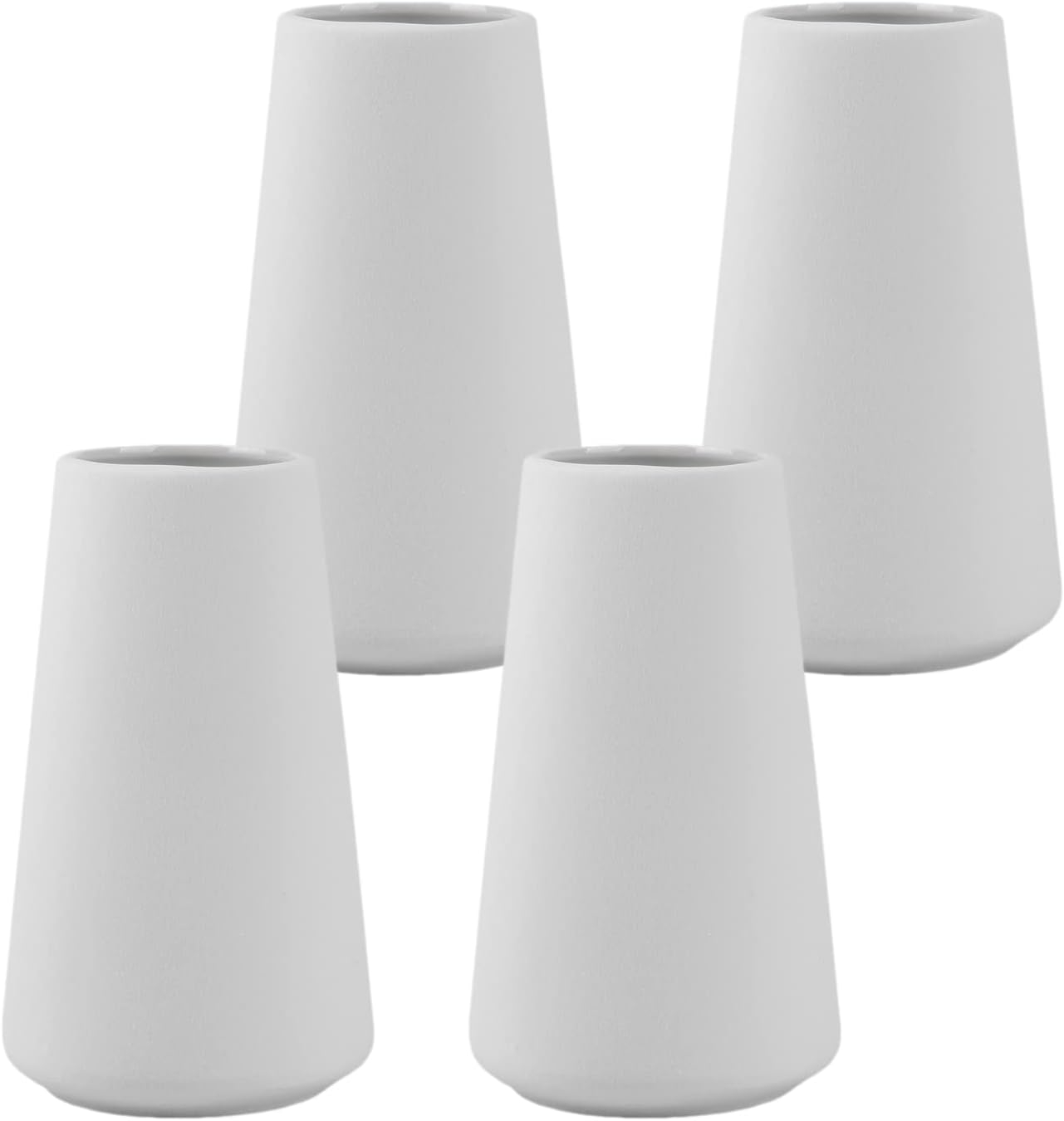 Simple Vase for Flowers Plants, Matte Vases for Modern Table Shelf Home Decor Wedding Boho Decor, 6" H Frosted Elegant Ceramic Vase for Pampas Grass Fluffy Stem Bouquet Lavender Flowers (White, 1)