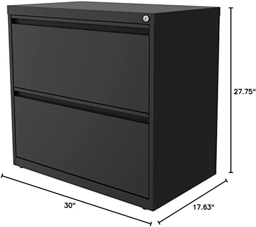 Hirsh 30 inch Wide 2 Drawer Lateral 101 File Cabinet for Home or Office, Charcoal