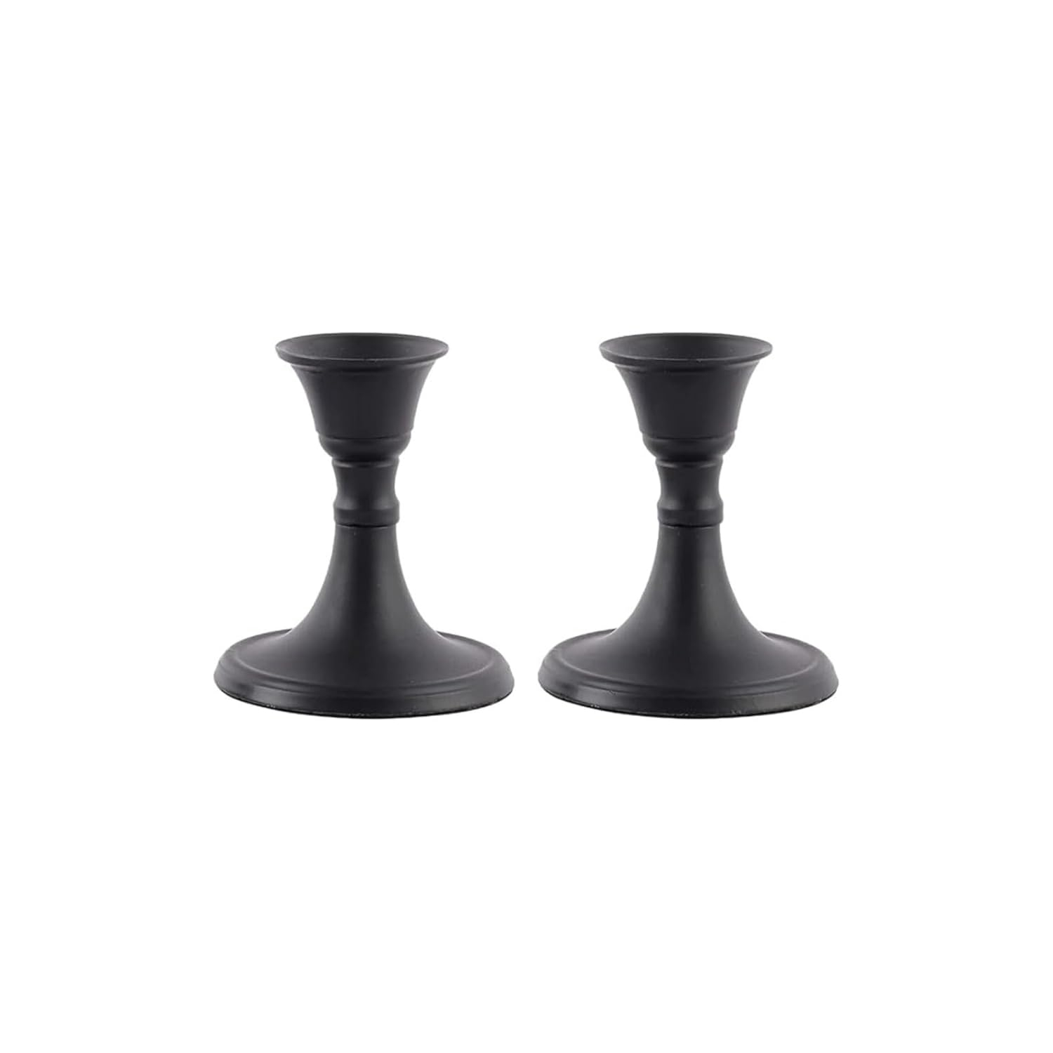 Black Metal Taper Candlestick Holders Set of 2