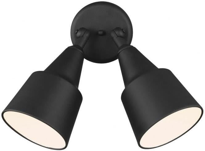 2-Light 120-Watt Black Outdoor Adjustable Flood Light